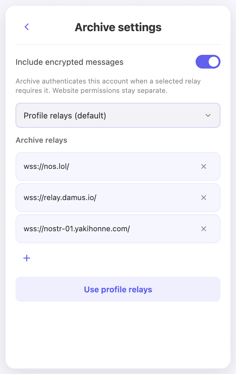 Einstellungen für Gruppen und Relays