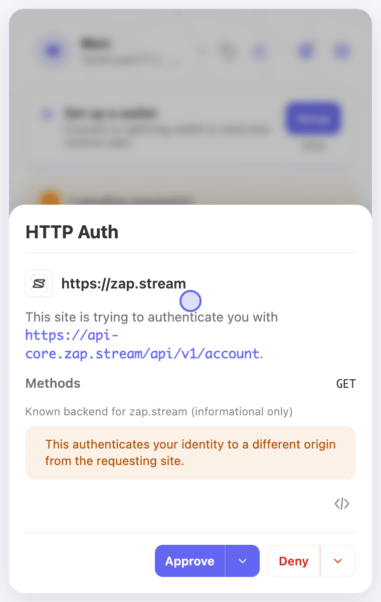Review the requesting site, backend URL and HTTP method.
