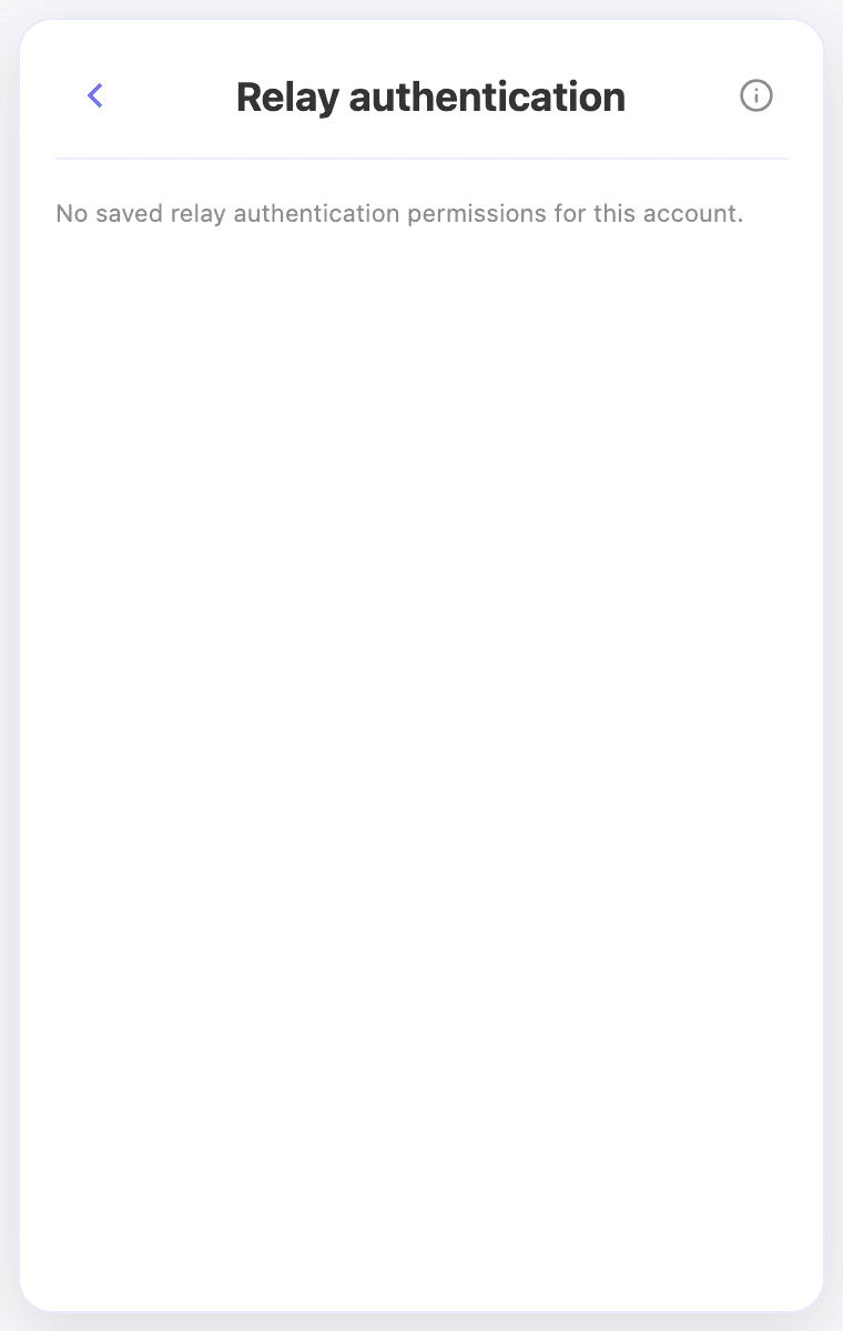 Manage relay access for the active account.
