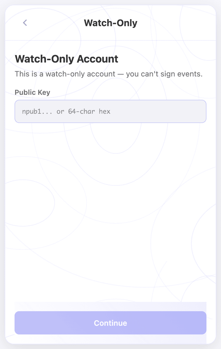 Add a public key without signing access.