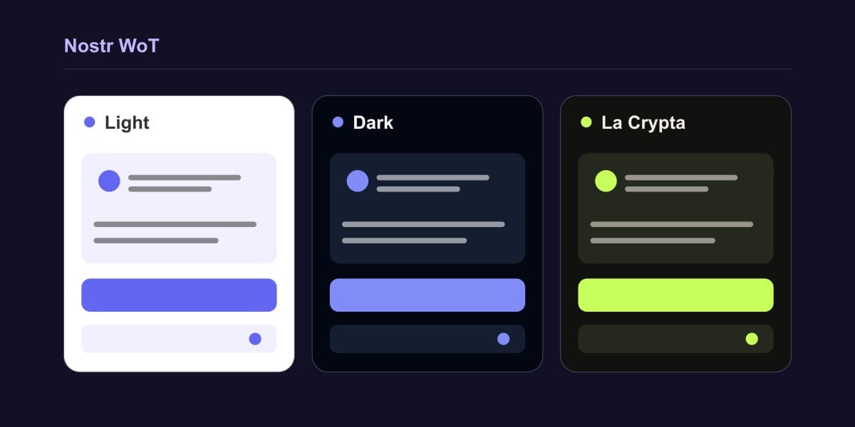 Three themes, your choice: Nostr WoT and La Crypta